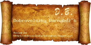 Dobrovolszky Barnabás névjegykártya