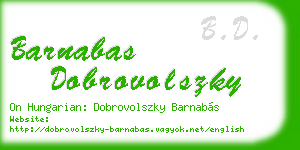 barnabas dobrovolszky business card