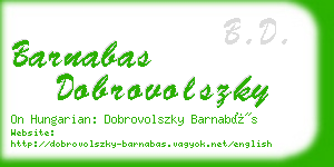 barnabas dobrovolszky business card